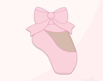 Ballet Shoe With Bow Cookie Cutter .STL Files + . PNG Eddie Image!