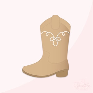 Cowboy Boot Cookie Cutter .STL File With Eddie .PNG Image