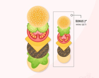 Build A Burger Cookie Cutter Set .STL Files + 8 .PNG Eddie Images!