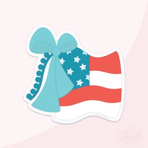Flag With Bow America Cookie Cutter .STL Files + . PNG Eddie Image!