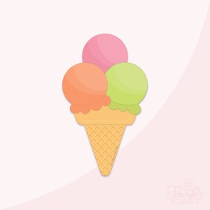 Triple Scoop Ice Cream Cone Ausstecher .STL-Dateien + . PNG Eddie Bild!
