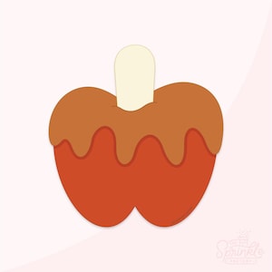 Apple Harvest Caramel Apple Cookie Cutter .STL File + . PNG Eddie Image!