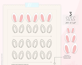 Bunny Ears Icing Transfer Sheet Printable .PDF