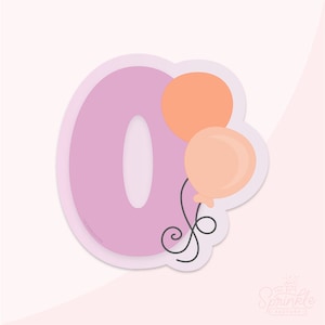 Number 0 Balloons STL Cookie Cutter AND Bonus Stencils, Eddie Outlines, + Projector Image!