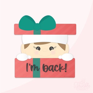 Present Elf Plaque Cookie Cutter .STL File + . PNG Eddie Images!