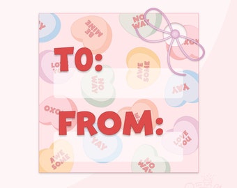 To And From Valentine 2&quot; Cookie Tag Printable .PDF