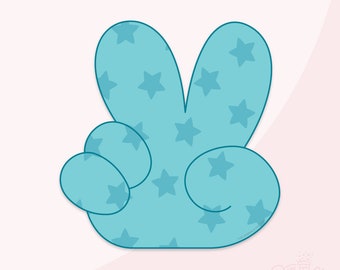 Chubby Peace Sign Cookie Cutter .STL Files + . PNG Eddie Image!