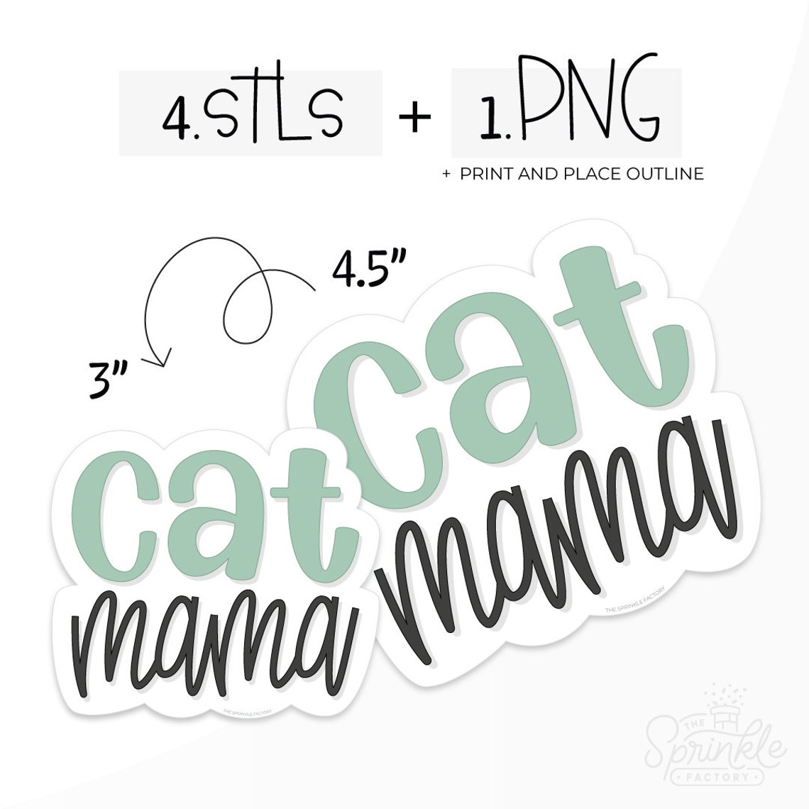 Cat Mama Cookie Cutter .STL Files + . PNG Eddie Image! - Etsy