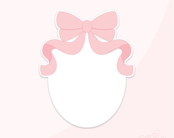 Bow Oval Plaque Cookie Cutter .STL Files  +  . PNG Eddie Images!