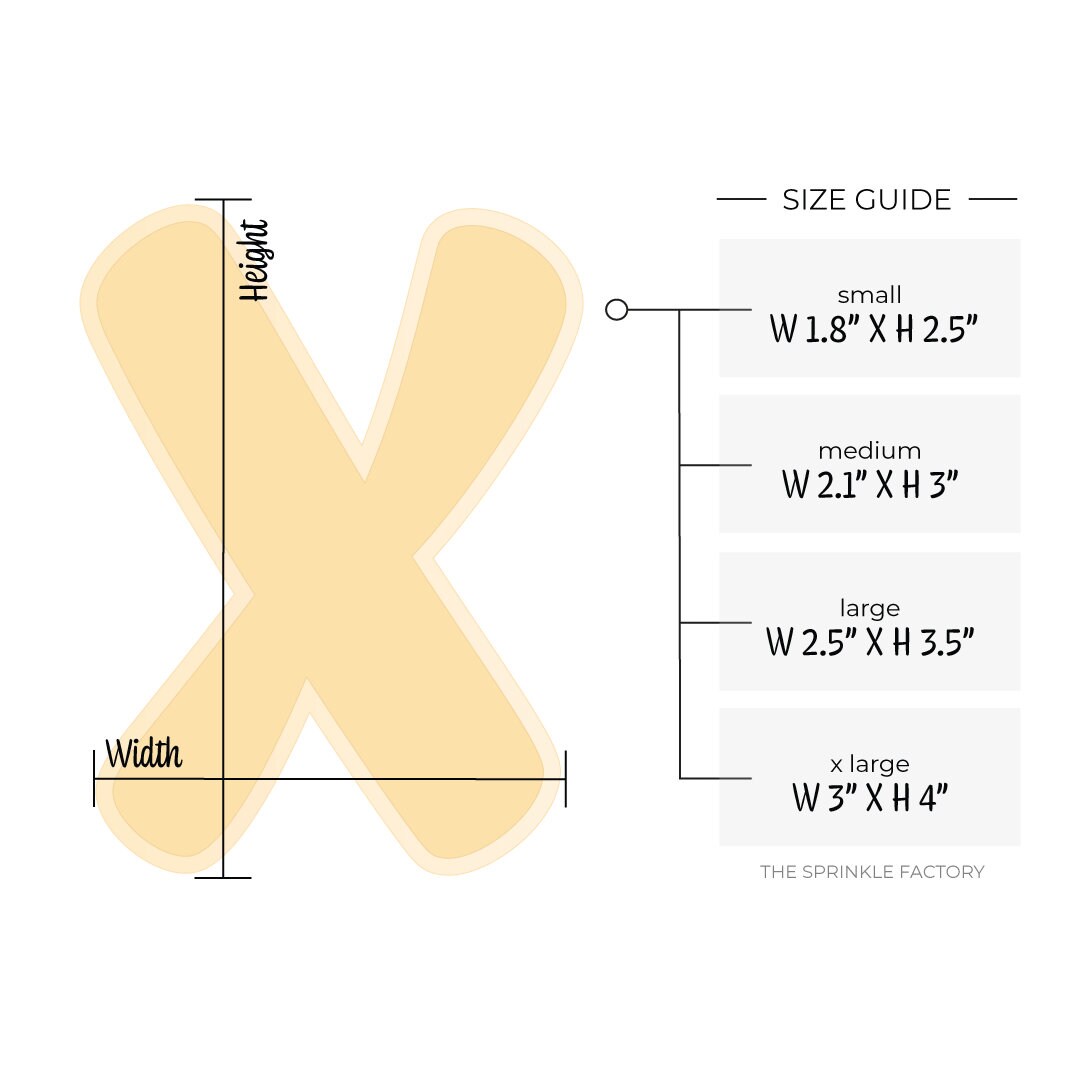 Chunky Letter X Cookie Cutter .STL Files + .SVG Outlines! - Etsy
