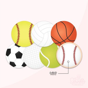 Sports Ball Round Prints .PNG