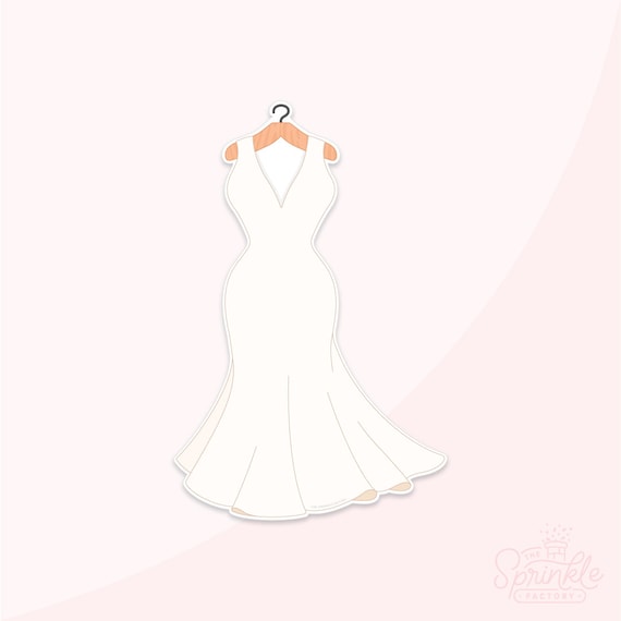 mermaid dress cookie cutter Mermaid Dress Cookie Cutter STL File | digital download | digital file |  bridal shower | wedding dress | evening dress