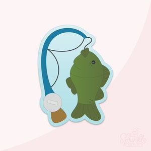 Fishing Rod With Fish Cookie Cutter Set .STL Files + . PNG Eddie Image!