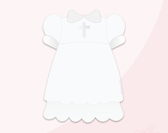 Baptism Baby Dress Cookie Cutter .STL Files + . PNG Eddie Image!