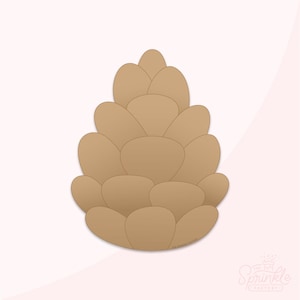May include: A brown pine cone cookie cutter with a detailed design. The cutter is made of metal and has a smooth finish.