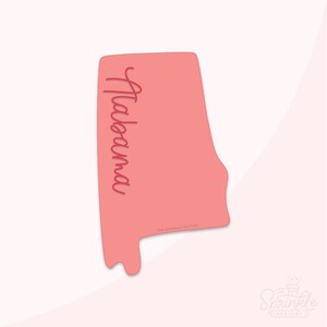 Cookie Cutter van de staat Alabama van de VS .STL-bestanden + .SVG-overzicht!