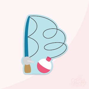 Fishing Rod With Bobber Cookie Cutter Set .STL Files + . PNG Eddie Image!