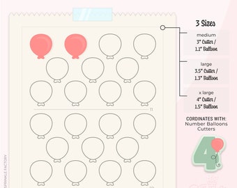 Balloon Icing Transfer Sheet Printable .PDF