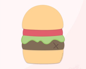 Conjunto de cortadores de galletas Grill Burger .Archivos STL + . ¡Imagen de Eddie PNG!
