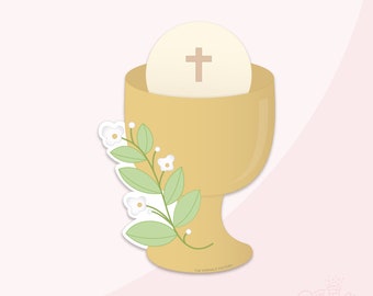 Floral Communion Chalice Cookie Cutter .STL Files + . PNG Eddie Image!