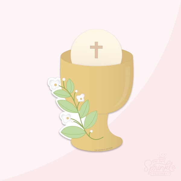 Floral Communion Chalice Cookie Cutter .STL Files + . PNG Eddie Image!