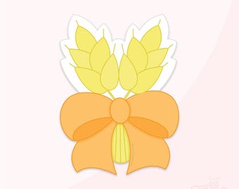 Harvest Wheat Bouquet Cookie Cutter .STL File + . PNG Eddie Image!