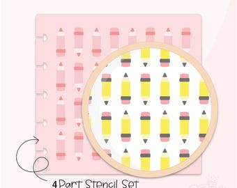 Pochoir à biscuits numérique .SVG avec rangées de crayons !