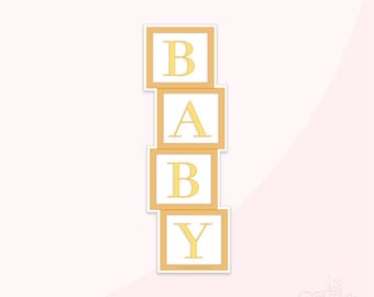 Vintage Baby Block Stack Cookie Cutter .STL Files + . PNG Eddie Image!