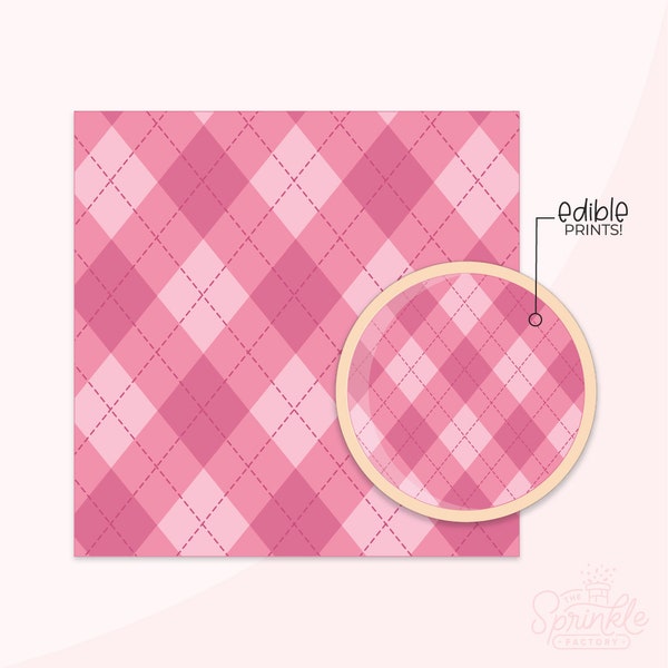 Pink Argyle Print Print .PNG