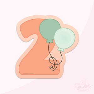 Number 2 Balloons STL Cookie Cutter AND Bonus Stencils, Eddie Outlines, + Projector Image!