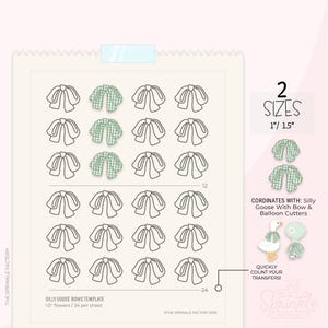 Silly Goose Bow Icing Transfer Sheet Printable .PDF