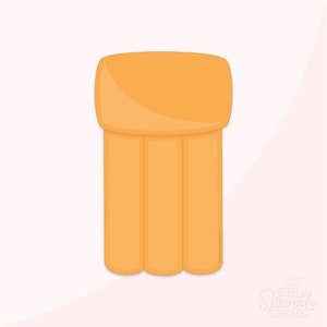 Puede incluir: Flotador de piscina inflable naranja con cuatro compartimentos. El flotador tiene forma de rectángulo con bordes redondeados.