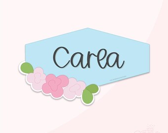 Floral Carla Plaque Cookie Cutter .STL Files + .SVG Outline!