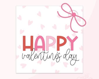Happy Valentine's Day 2" Cookie Tag Printable .PDF