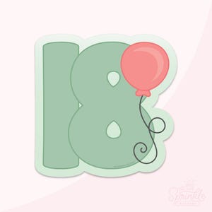 Cortador de galletas STL con globos número 18 y contornos Eddie en formato SVG, ¡+ imagen de proyector!