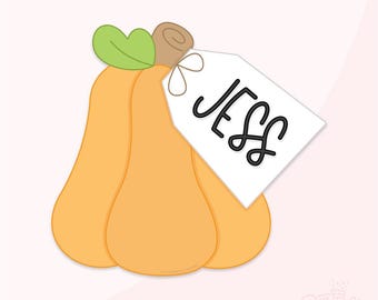 Pumpkin With Tag Cookie Cutter .STL Files + . PNG Eddie Image!