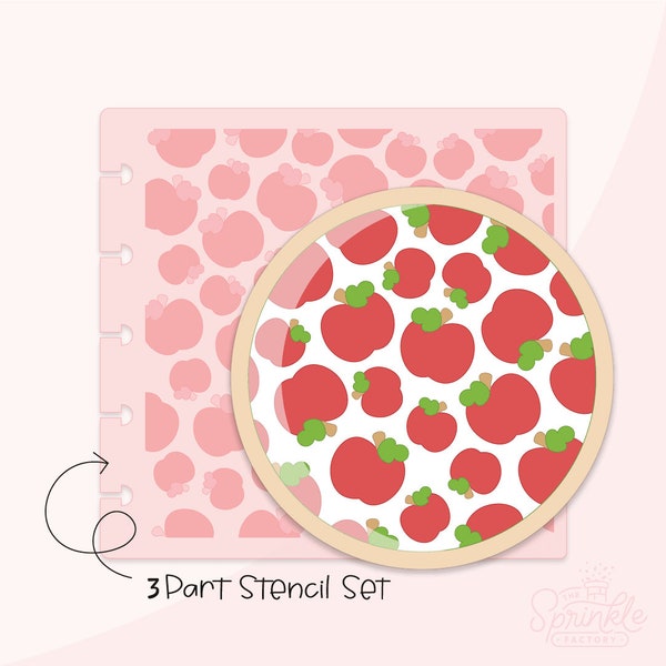 Rotating Apples Print Digital .SVG Cookie Stencil!