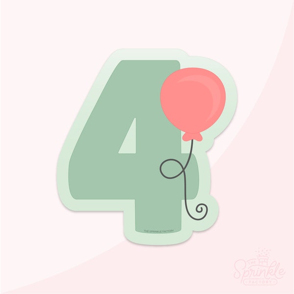 Number 4 Balloons STL Cookie Cutter AND Bonus Stencils, Eddie Outlines, + Projector Image!