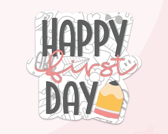 Happy First Day Cookie Cutter Set .STL-bestanden + . PNG Eddie-afbeelding!