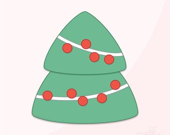 Classic Christmas Tree Cookie Cutter .STL Files + . PNG Eddie Image!
