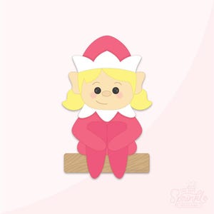 Elf Girl On A Ledge Cookie Cutter .STL File + .PNG Eddie Image!