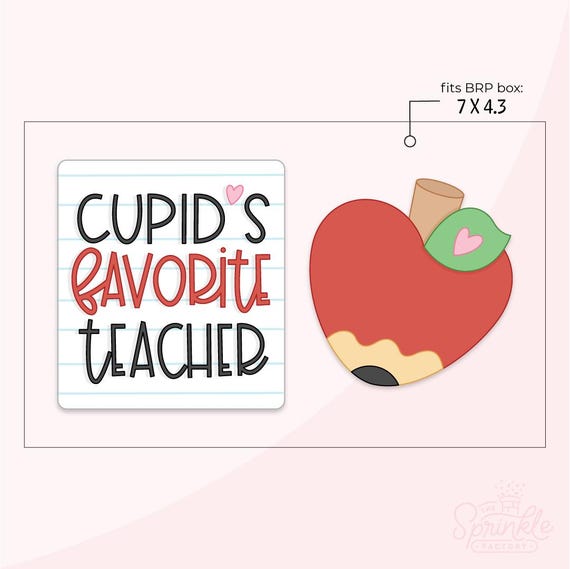 Cupid's Favorite Teacher Set Cookie Cutter .STL Files + .PNG Eddie Images!