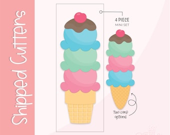 Mini BYO Ice Cream Cone Shipped Cookie Cutter Set + .PNG Images!