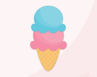 Waffle Ice Cream Cone Double Scoop Cookie Cutter .STL Files  +  . PNG Eddie Image!