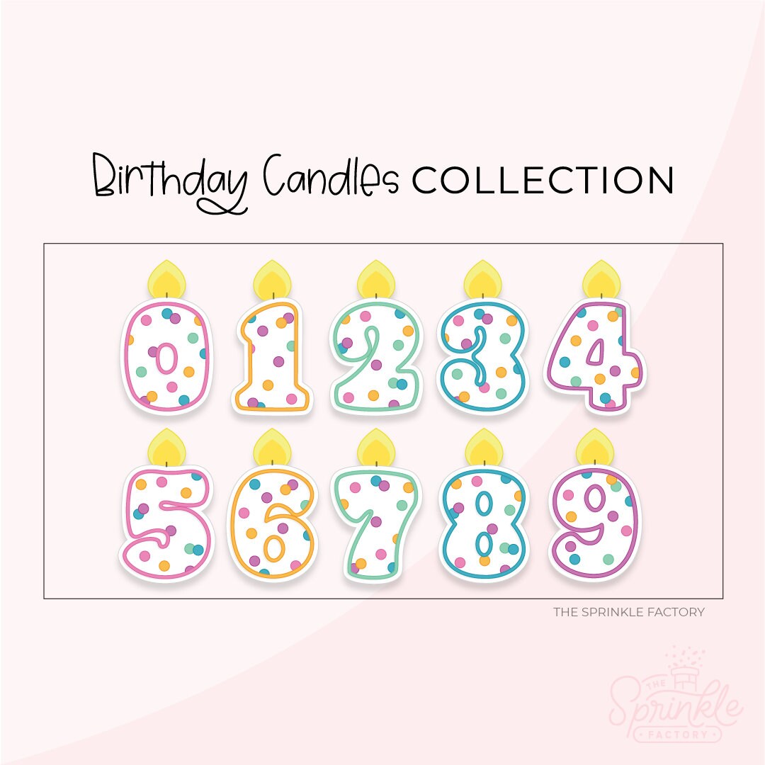 Birthday Candles Cookie Cutter Collection 40 .STL Files 10 .PNG Eddie