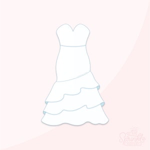 Wedding Dress Layer Sweetheart Cookie Cutter Set .STL Files + .PNG Eddie Image!