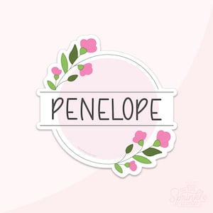 Floral Round Name Plaque Cookie Cutter .STL Files