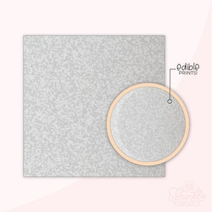 May include: A white, textured, edible image sheet with a circle cutout showing the same texture. The text "edible PRINTS!" is written in black on a white background.