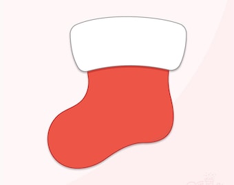 Classic Christmas Stocking Cookie Cutter .STL Files + . PNG Eddie Image!