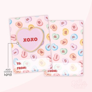 Konversations-Herz 3,5 "x 5" Cookie Card Printable .PDF